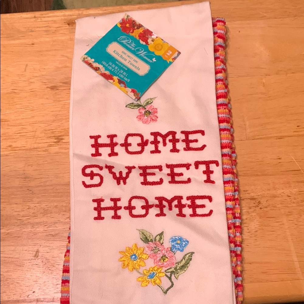 The Pioneer Woman Home Sweet Home Embroidered Kitchen Towel